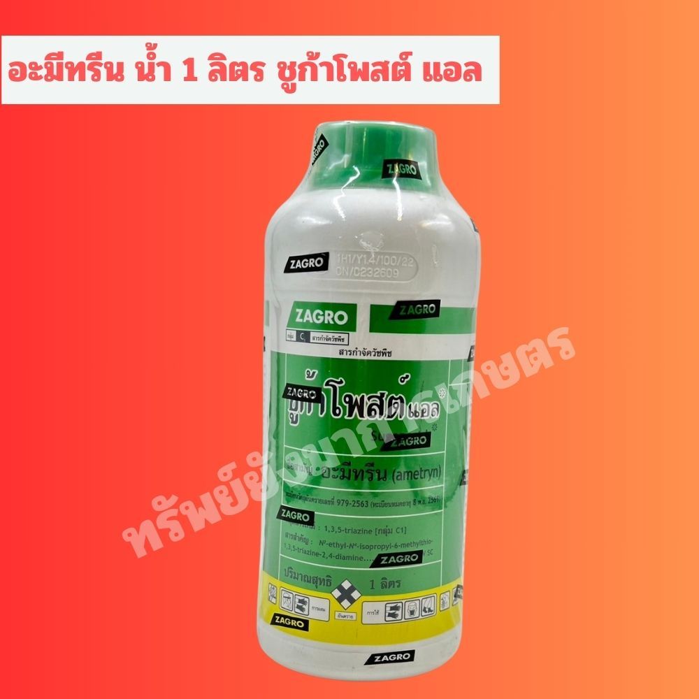 อะมีทรีน น้ำ ซาโกร zagro 1 ลิตร กำจัดวัชพืชในอ้อย กำจัดวัชพืชประเภทใบแคบ-ใบกว้าง