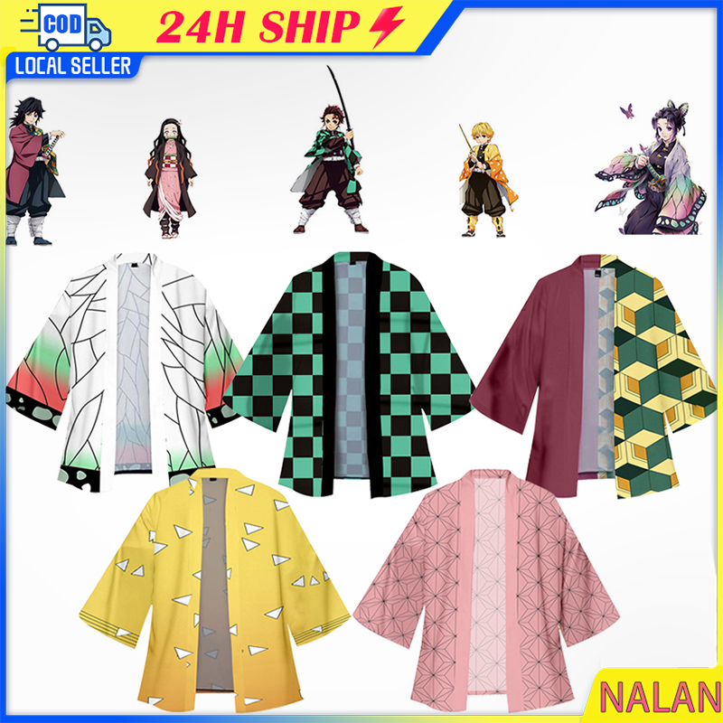 เสื้อคลุมดาบพิฆาตอสูร ชุดkimetsu no yaiba เนซึโกะ ทันจิโร่ ชิโนบุ จัดส่งรวดเร็ว