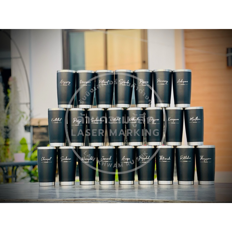 (จำนวนเยอะ มีเรทราคาส่ง) แก้วเก็บความเย็น 20 oz เลเซอร์ชื่อ/ข้อความ/โลโก้ เป็นของแจก ของขวัญ ในโอกาสต่างๆ