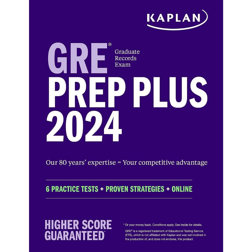 9781506288239  GRE Prep Plus 2024: 6 Practice Tests + Proven Strategies + Online (Kaplan Test Prep)