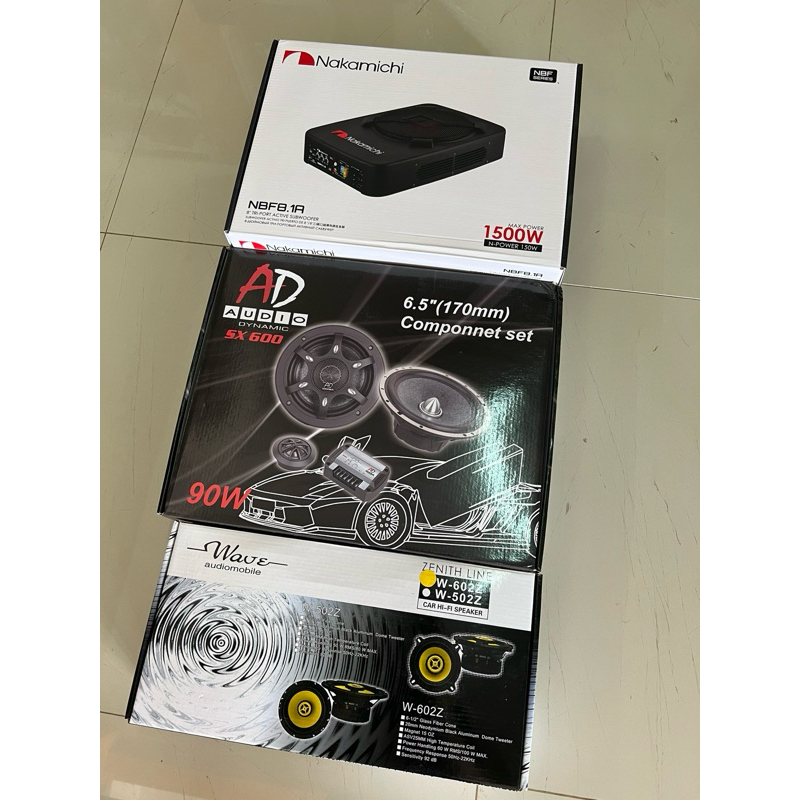 5125บาท 8“ Subbox Nakamichi 1ตัว 6.5”แยกชิ้น 1ชุด 6.5“แกนร่วม 1คู่ ตามรูปเลย ติดรถยนต์