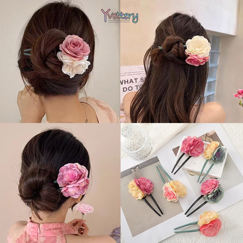 ร้านค้าไทย🔥กิ๊บติดผมซากุระรูปตัว Uประดับมุกสไตล์จีนสดกลับหัวผมผ้าชีฟองกันน้ํารูปตัวสําหรับผู้หญิง.yvettery.th