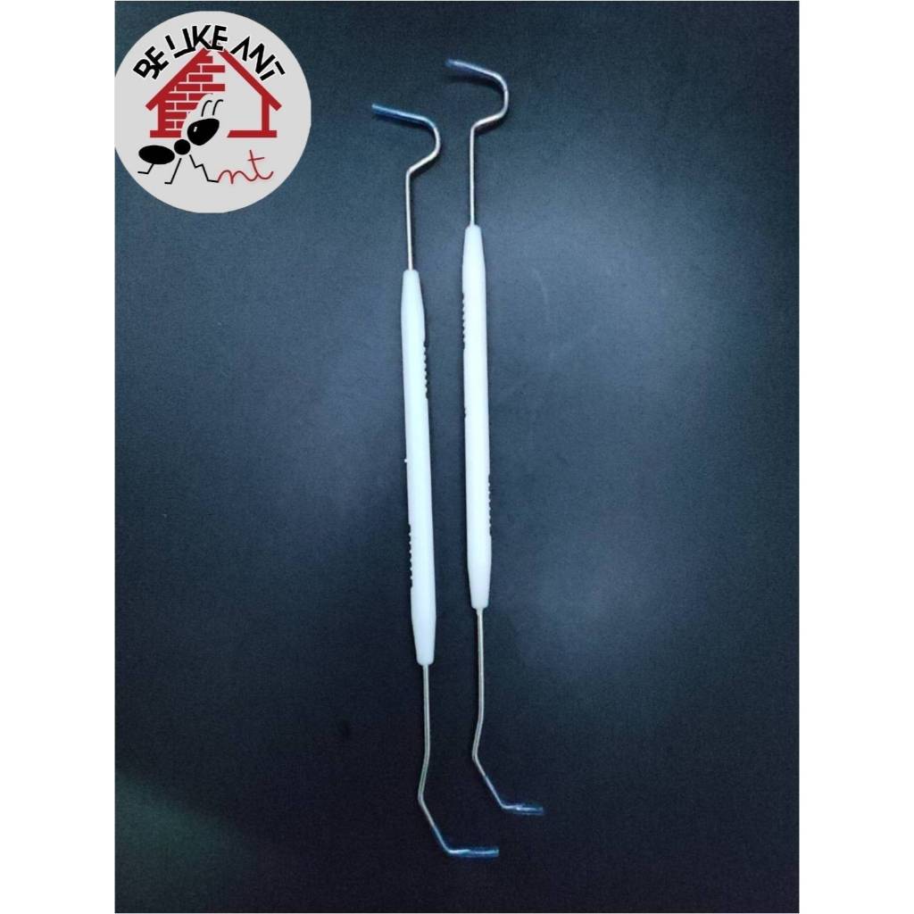 ตะขอสแตนเลสเกี่ยวสำลีในหลอดทดลองเลี้ยงมด