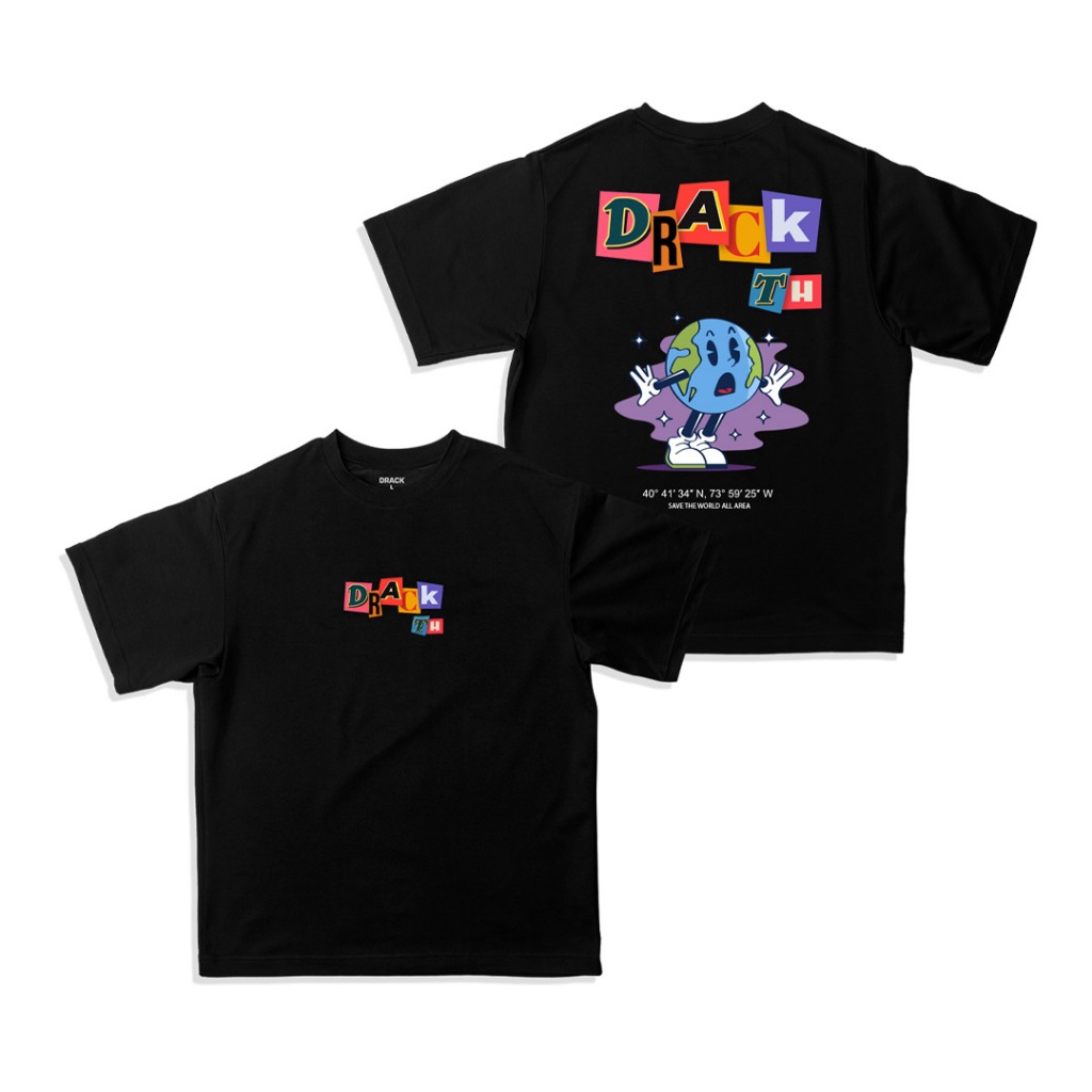 DRACK - AREA สีดำ เสื้อยืดคอกลม