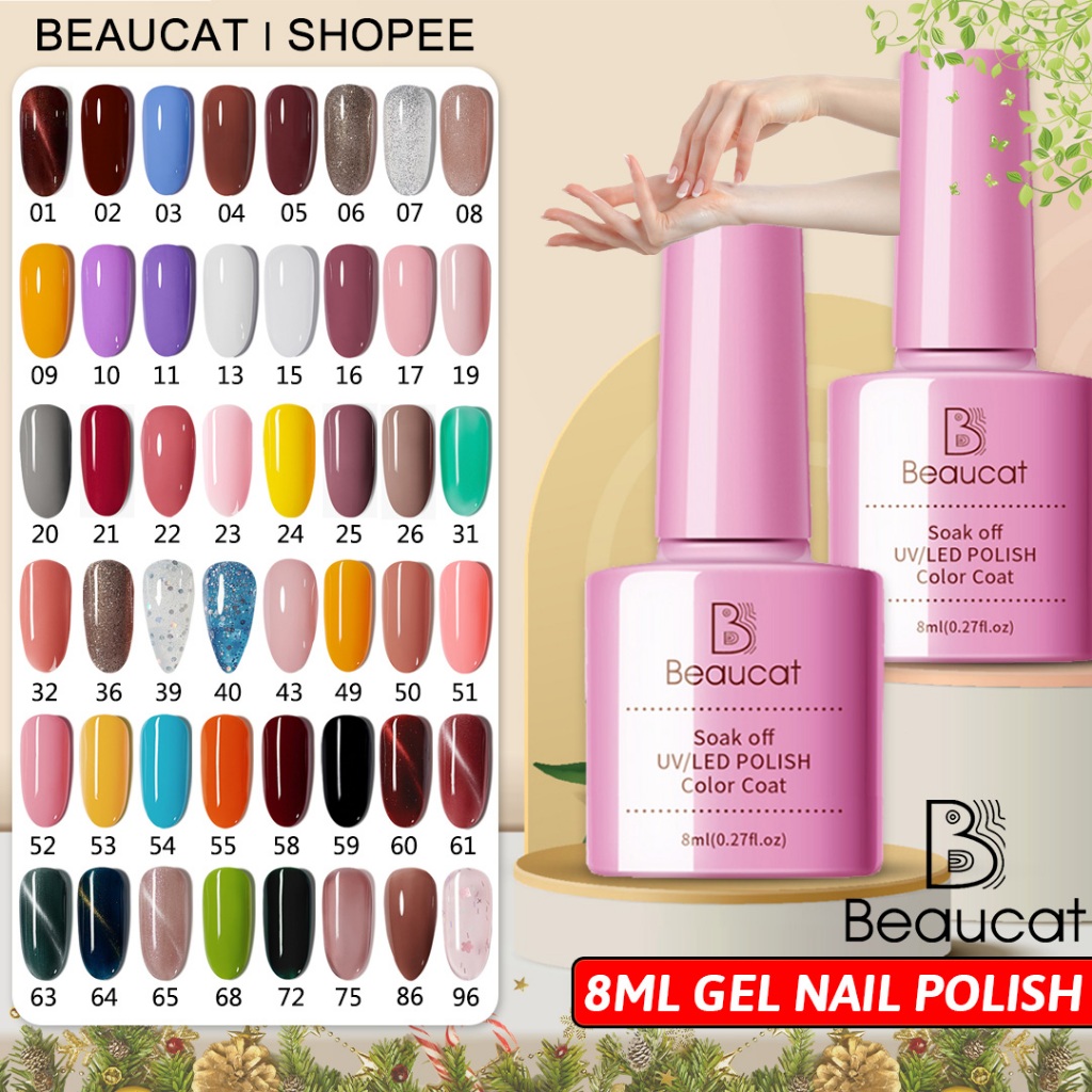 สีทาเล็บเจล สีเจลทาเล็บ 65สี สีใสไม่ซีดจาง ยาทาเล็บเจล คุณภาพสูง 8MLสีเจล สีทาเล็บ ต้องใช้ เครื่องอบ uv อบ