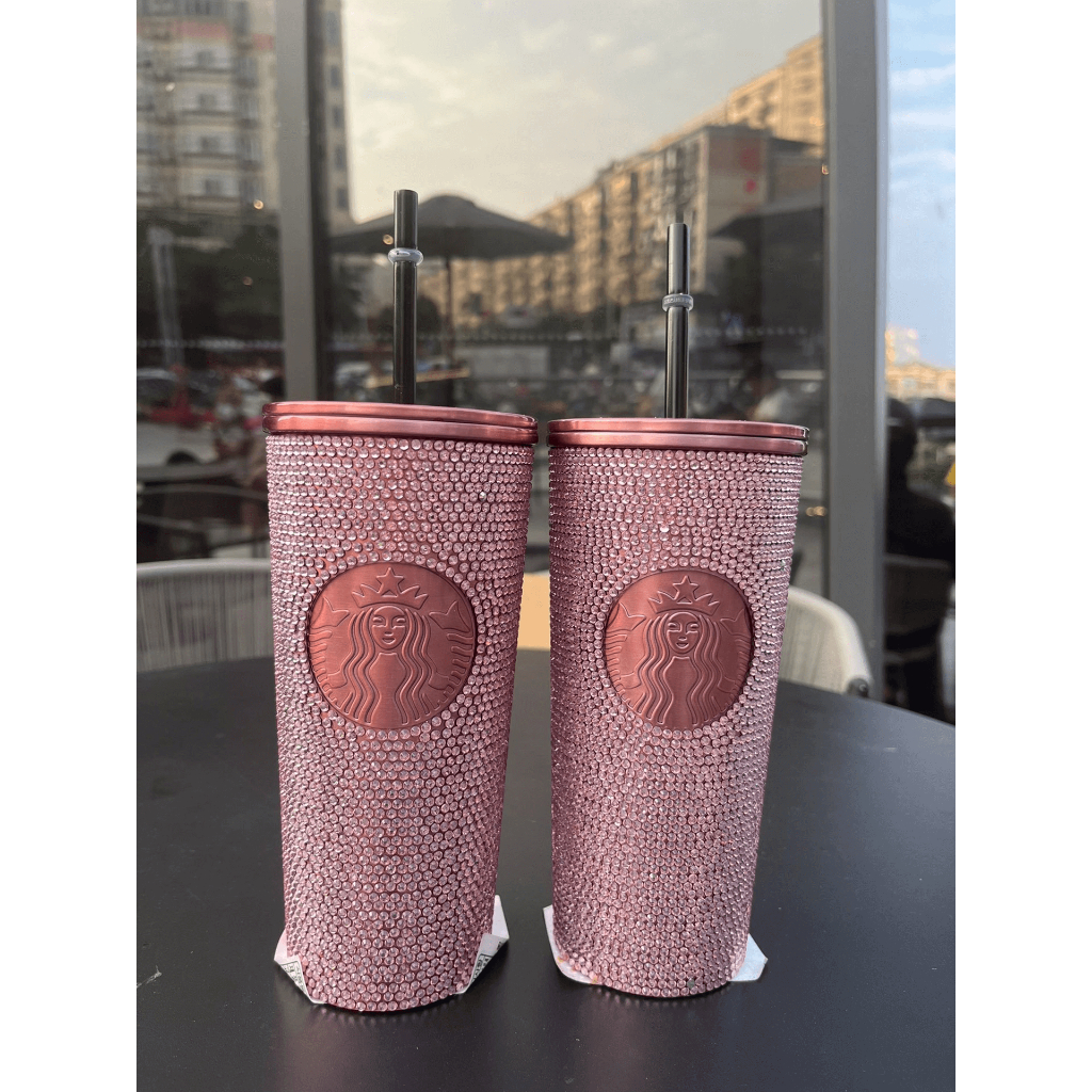 แก้วหลอดเพชร Lisa LIMITED EDITION จาก STARBUCKS BLACKPINK + กล่องของขวัญพร้อมส่งฟรี