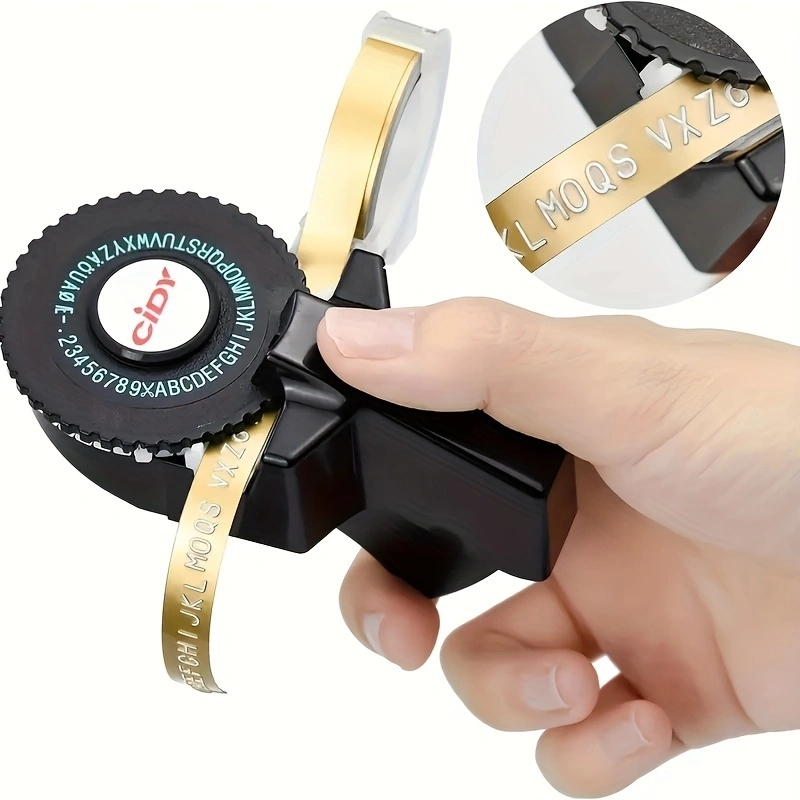 1 มินิคู่มือนูน DIY เครื่องพิมพ์ฉลากแบบพกพามือถือฉลากสองม้วนเทป 9 มม. เป็นของขวัญ