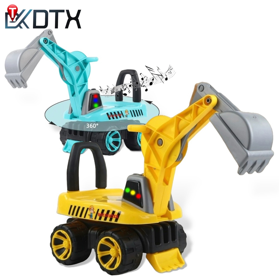 DTX แม็คโครตักดิน ตักทราย หมุนได้360องศา ORA รถขาไถเด็ก 1-6ปี มีดนตรีมีไฟ ของเล่นเด็ก