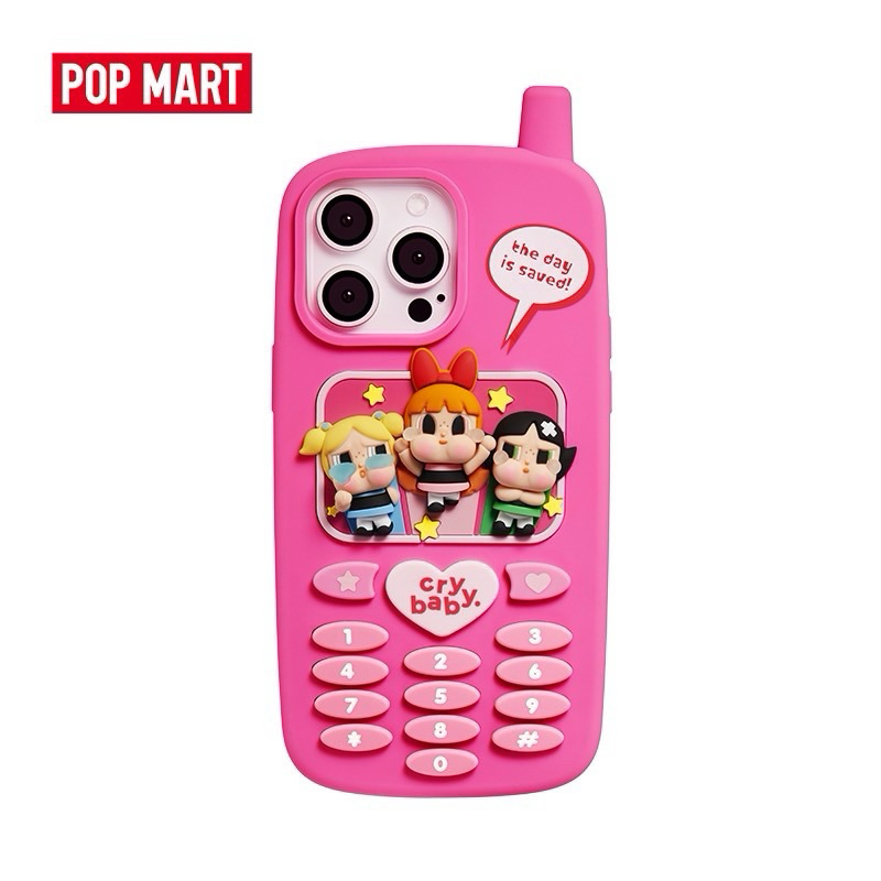 (พร้อมส่ง) เคสไอโฟน ของแท้ ออกช้อป Popmart crybaby X The Powerpuff Girls series เคสไอโฟน 15 pro