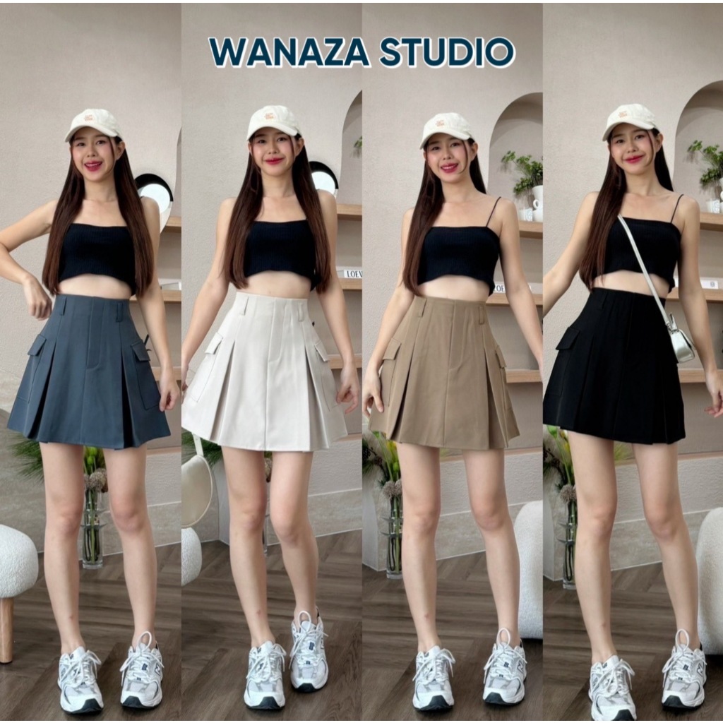 WS05 รุ่น กระเป๋าข้างป๊อกกี้ กางเกง กระโปรง ขาสั้น เอวสูง พลางหุ่น สะโพก กางกางขาสั้นผู้หญิง