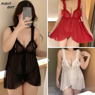 ชุดนอนเซ็กซี่ไซส์ใหญ่👗ชุดนอนซีทรู✨XXLความกว้างเป็นยางยืด🚚ส่งไวจากไทย1-3วัน （H9202）