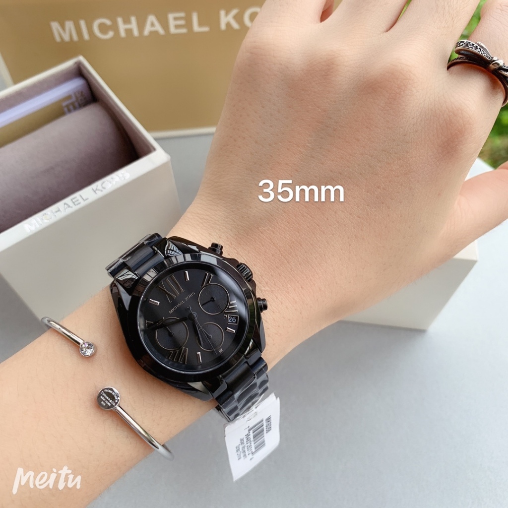 Michael Kors Bradshaw Chronograph 43 mm.  mk5550 สายสแตนเลสสีดำล้วน MK6058 35mm