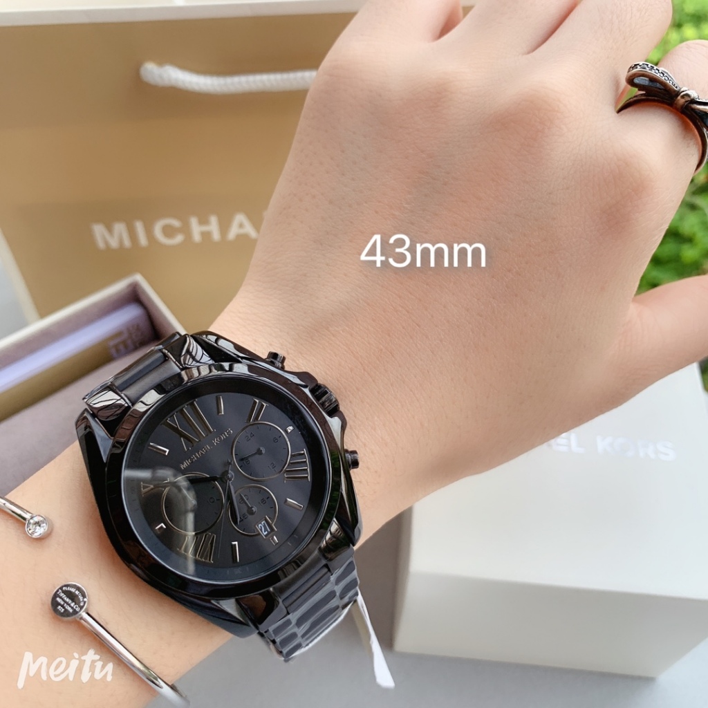 Michael Kors Bradshaw Chronograph 43 mm.  mk5550 สายสแตนเลสสีดำล้วน MK6058 35mm