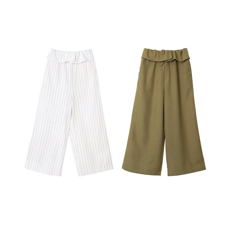 MUMA RUFFLE WIDE LEG PANTS WITH ELASTIC (LBB41)