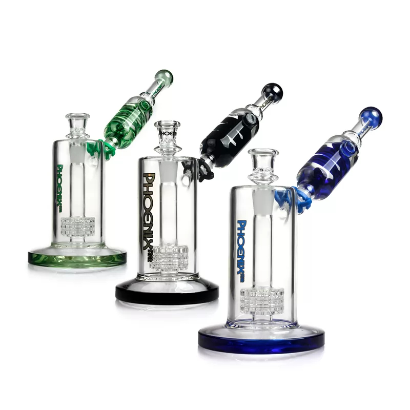 บ้องแก้วพร้อมส่วนแช่แข็ง GLASS BONG WITH FREEZING PART GLYCERIN GLASS BONG PHEONIX STAR WITH MATRIX PERC 7 INCHES