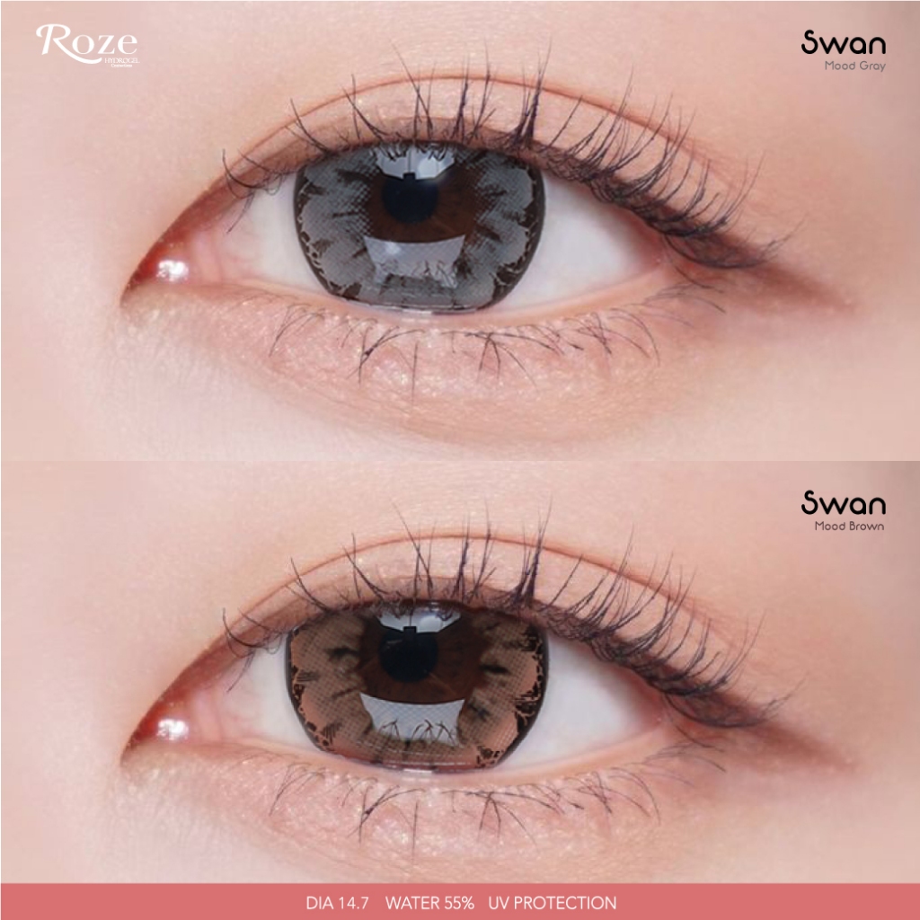 คอนแทคเลนส์ Hydrogel ลาย Swan (Roze)