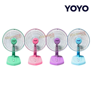 พัดลมตั้งโต๊ะ (ใบพัดใส) YOYO 12/14/16 นิ้ว สีพาสเทล (คละสี)