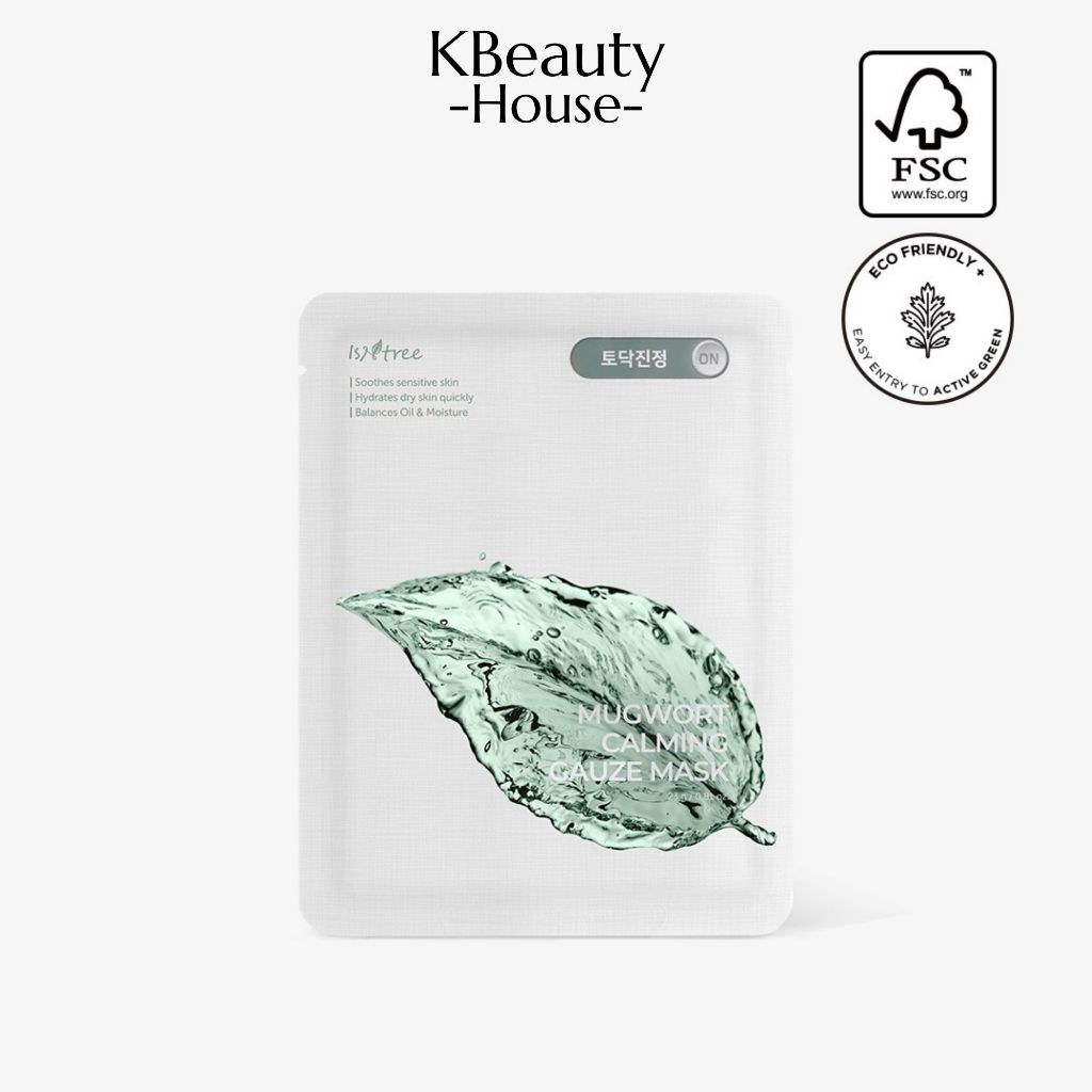 [10แผ่น] ISNTREE MUGWORT CAMING GAUZE MASK 23g