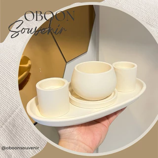 เซทเชิงเทียนไซซ์เล็ก MINI TRAY SET กระถางธูปพร้อมเชิงเทียน สไตล์มินิมอล มีเชิงเทียนสองแบบ เลือกสีได้ พรีออเดอร์ 5-7 วัน