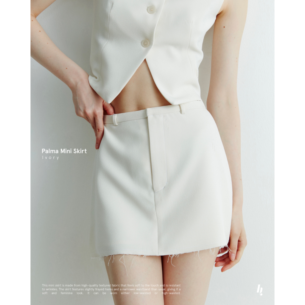 (สินค้าพร้อมส่ง)  Hounddown - Palma Mini Skirt กระโปรงสั้น ขอบเอวเล็ก ชายรุ่ย