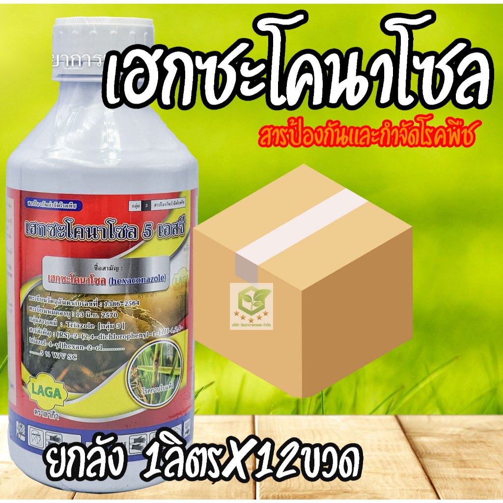 /ยกลัง12ขวด/ เฮกซะโคนาโซล 1 ลิตร เฮกไซค์ ป้องกันกำจัด ราแป้ง กาบใบแห้ง เมล็ดด่างในข้าว แอนแทรคโนส ใบจุดสีม่วง