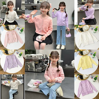 มาใหม่พร้อมส่ง เสื้อกันหนาวไหมพรมเด็ก เสื้อกันหนาวสเวตเตอร์ งานดีน่ารักมาก เนื้อนุ่ม เสื้อคลุมเด็ก เด็กผู้หญิง