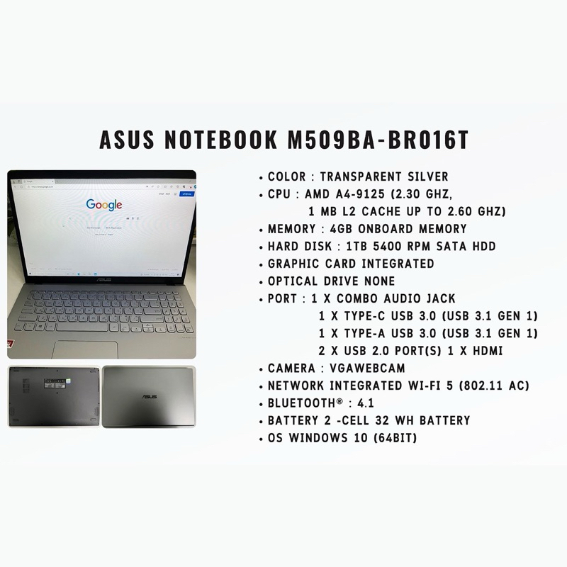 ASUS Notebook M509BA-BR016T (โน๊ตบุ๊คมือสอง)