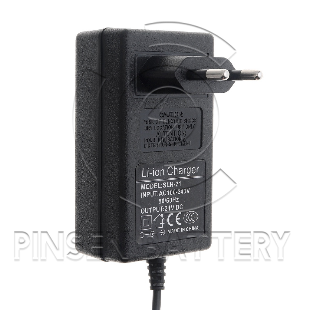 อแดปเตอร์ชาร์จแบตลิเที่ยม PINSEN DC 21V 2A แล้วตัด มีไฟสถานะ ชาร์จ แบตเต็ม Li-ion Battery Charger