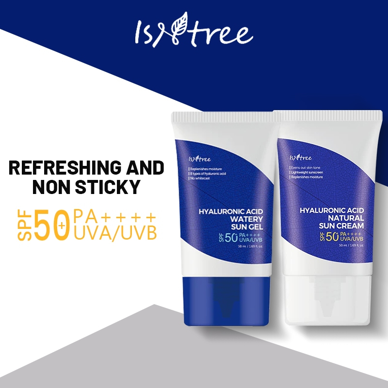 ISNTREE Hyaluronic Acid Watery Sun Gel /Natural Sun Cream SPF50+ PA++++ 50ml