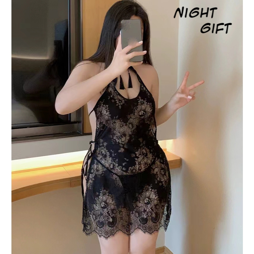 ชุดนอนไม่ได้นอน xxl💕ชุดนอน สาวอวบ เซ๊กซี่✨ลูกไม้กี่เพ้า🚚ส่งไวจากไทย1-3วัน （H9227）