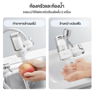 Simplus เครื่องกรองต่อปลายก๊อกน้ำ กรอง 7 ชั้น องค์ประกอบตัวกรองเซรามิก ล้างทำความสะอาดได้ JSQH005