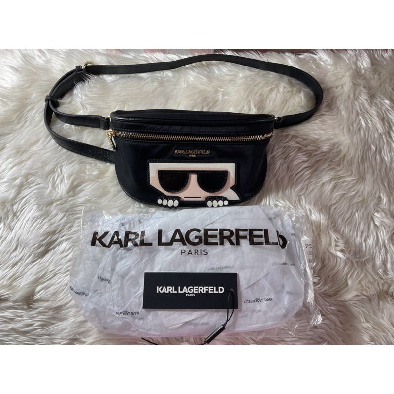 Karl Lagerfeld Amour Nylon Belt Bag Black มือสอง ส่งหรี EMS