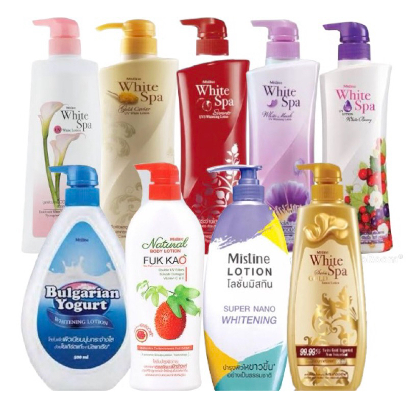 Mistine Body Lotion มิสทีน บอดี้ โลชั่น สูตร ไวท์สปา นาโน ไวท์เทนนิ่ง 400-500 ml.