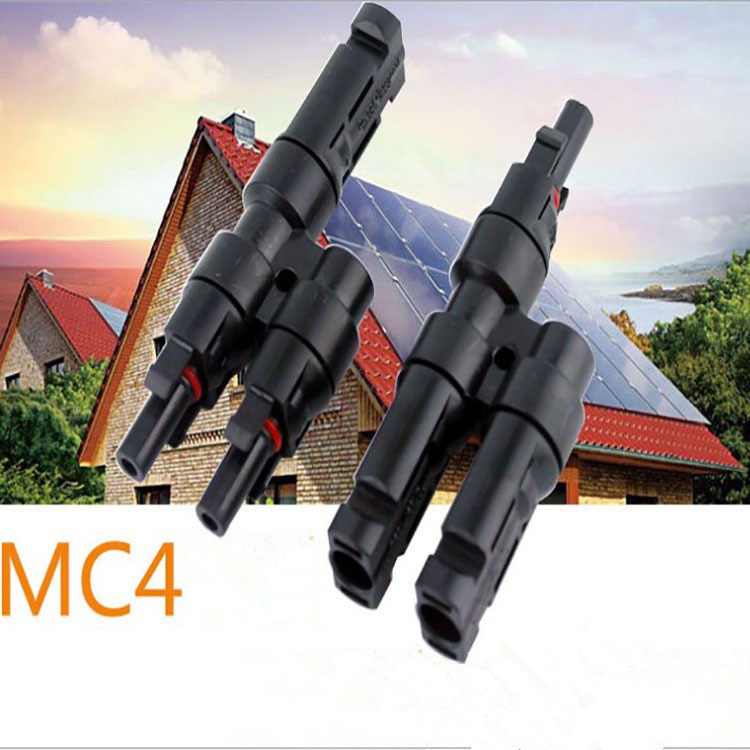 ขั่วต่อ MC4 ตัว T สำหรับสายโซล่า PV cable กันนำ้ IP68 ราคา1คู่