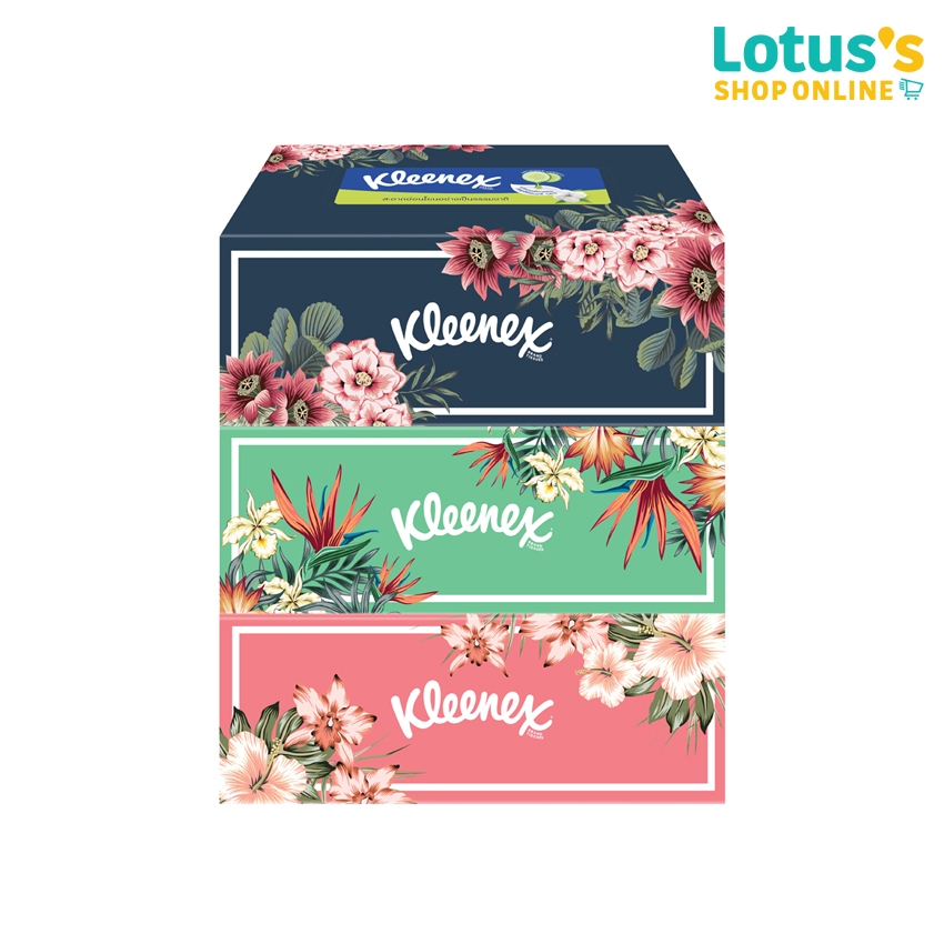 คลีเน็กซ์ เพทเทิล กระดาษเช็ดหน้า บรรจุ 135 แผ่น (แพ็ค 3 ห่อ) KLEENEX PETAL 135 SHEETS (PACK 3)