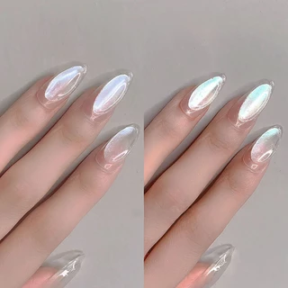 ผงแป้งทาเล็บไอซ์ซิ่งเงา สีขาวสวย สีฟรุ้ง ( 2g)