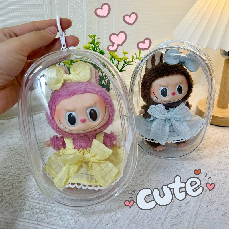 สําหรับใส่ตุ๊กตา พวงกุญแจ PVC แบบใส พวกกุญแจ ขนาด สีโปร่งใส Popmart accessory Cutie world