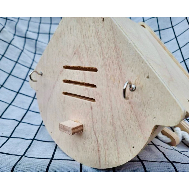 บ้านนก รังนก บ้านชูการ์ รังเพาะนก สำหรับสัตว์เลี้ยง ที่นอน ทำรัง พร้อมบันไดเชือก ไม่เคลือบสีกัดแทะได้ - รูปที่ 5