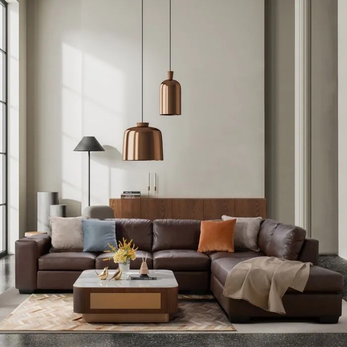 [จัดส่งทั่วประเทศ]โซฟาหนังเข้ามุม Timmer  KONCEPT FURNITURE