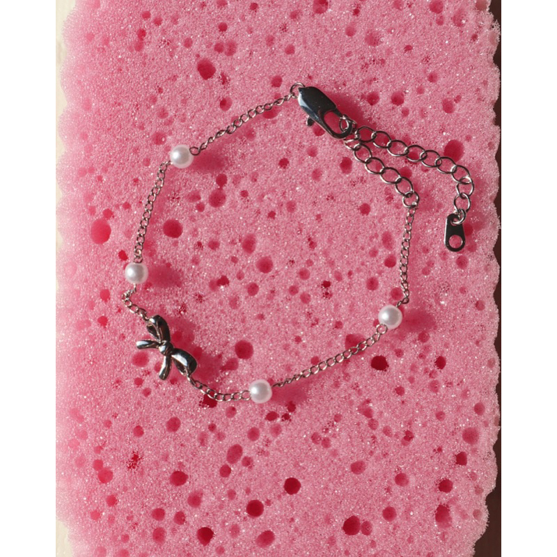 ivowly-Bow buddy bracelet สร้อยข้อมือโบว์มุก