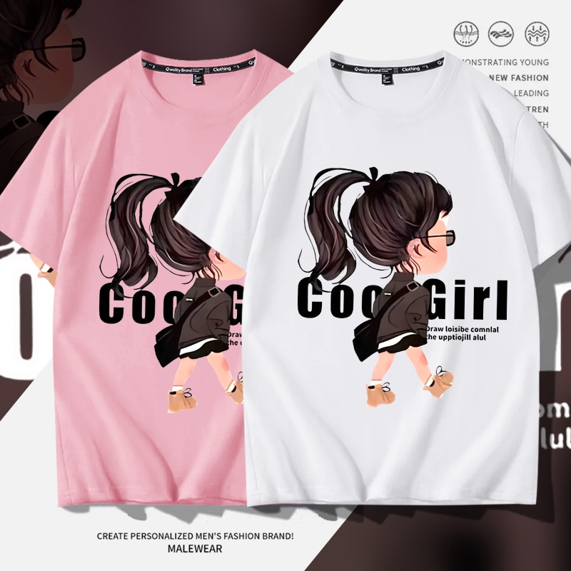 D822เสื้อยืดแขนสั้ง  ผ้านุ่มยืดได้ใส่สบายฯ ลายแฟชั่งนานาชาติร์**ปลีก-ส่ง