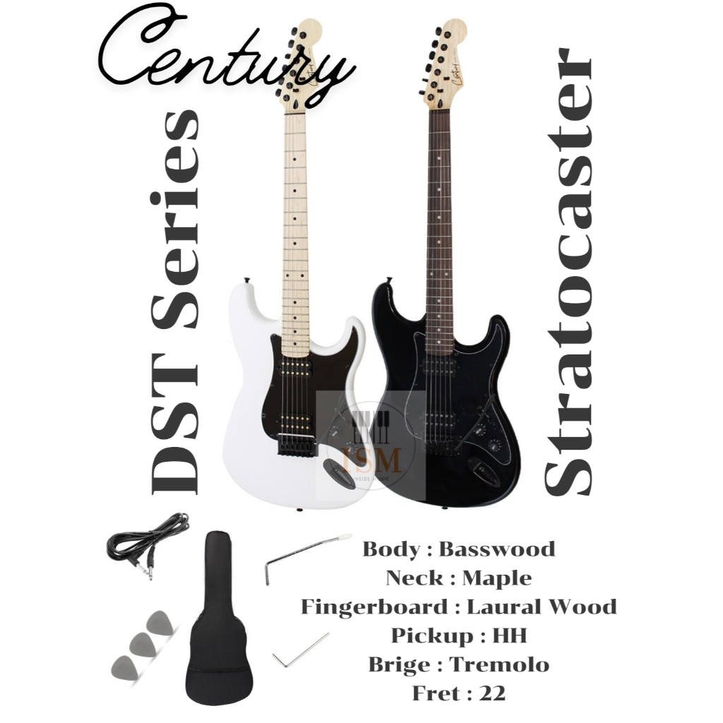 Century กีต้าร์ไฟฟ้า Electric Guitar รุ่น DST Dark Series Stratocaster