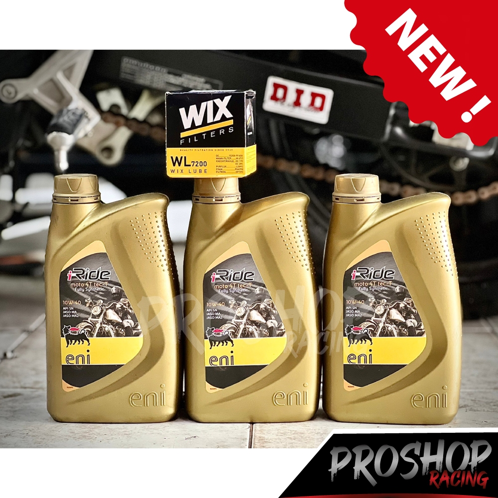แถมฟรีกรอง น้ำมันเครื่อง Eni i-RIDE MOTO 4T TEC-T 10W40 10W50 10W60 Racing