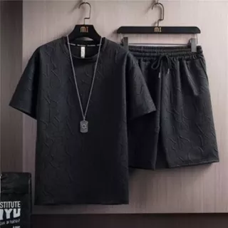 ⚡️ พร้อมส่ง⚡️เสื้อทีเชิร์ต (เสื้อ+กางเกงขาสั้น) ยืดคอกลม ผู้ชาย สไตค์ เกาหลี สวมใส่สบาย เนื้อผ้าอย่างดี