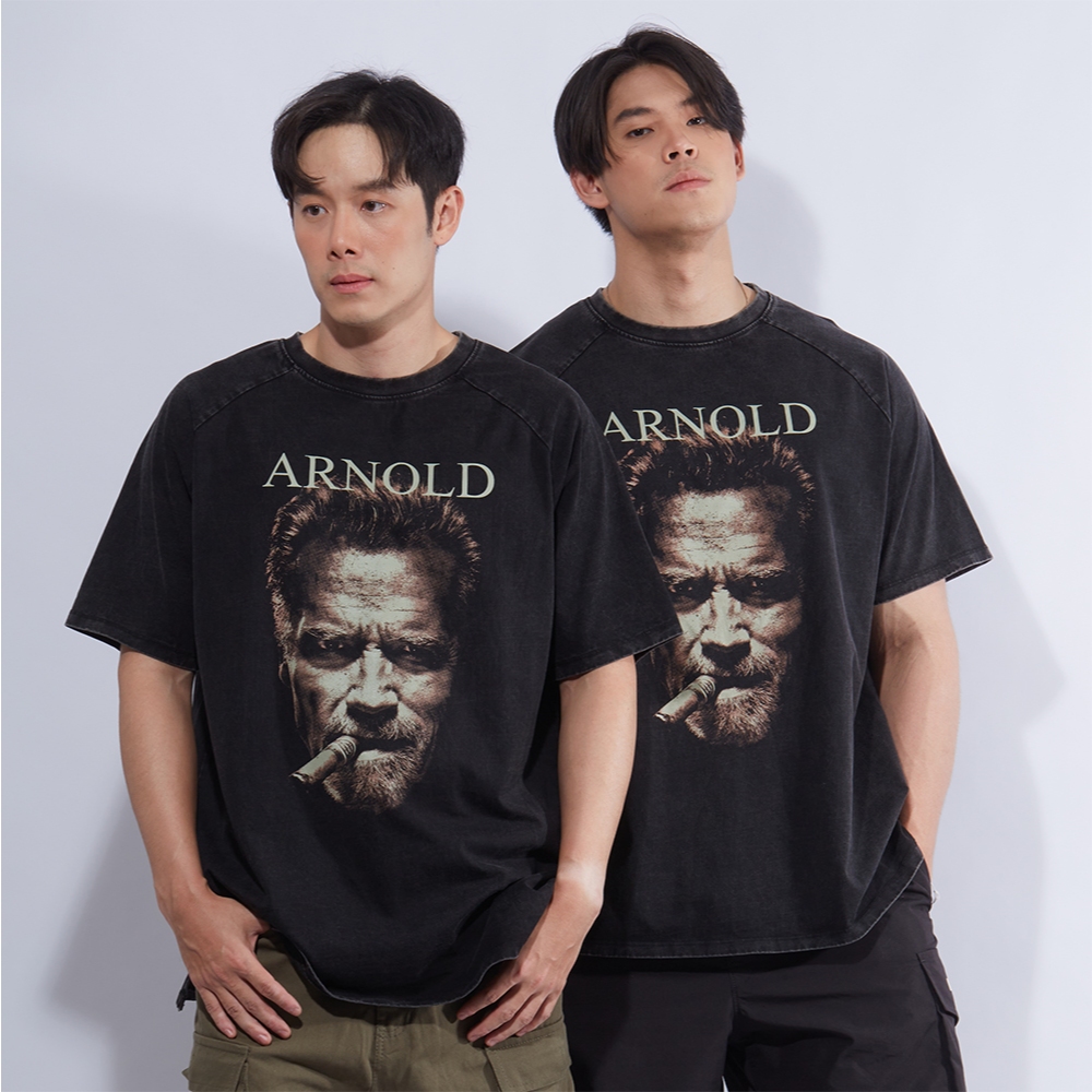 Musculo เสื้อยืดโอเวอร์ไซส์ฟอกวินเทจสกรีนลาย