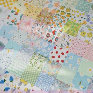 ผ้า cotton 100% สี่เหลี่ยม ขนาด ประมาณ 11-13 cm.คละลาย คละขนาด 50ชิ้น พร้อมส่ง