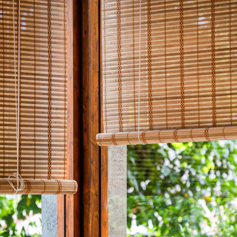 MACHI BRAND ม่านมู่ลี่ไม้ไผ่บังแดด กว้าง*สูงปล่อยลงมา  ม่านมู่ลี่ บังแดด บังฝน ตกแต่งร้าน มุมกาแฟ