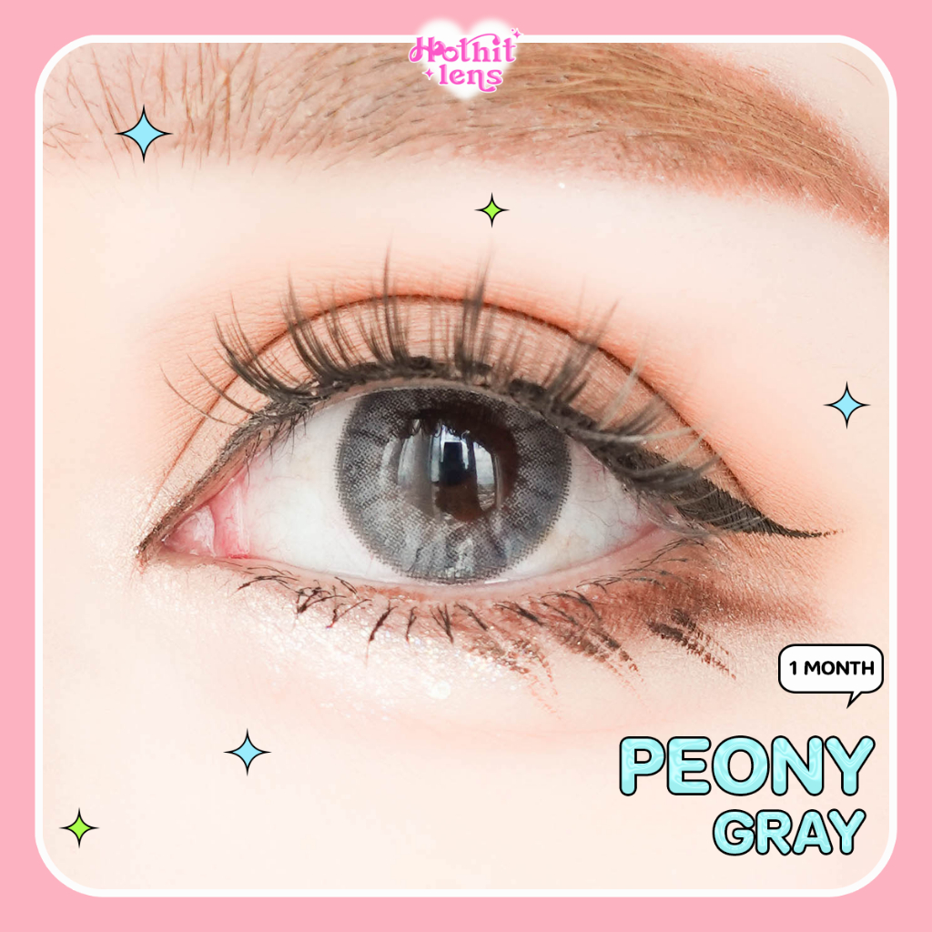 Candylens คอนแทคเลนส์ Peony สี gray พร้อมส่งแบบปกติ และค่าสายตาสั้น 0.00-7.00