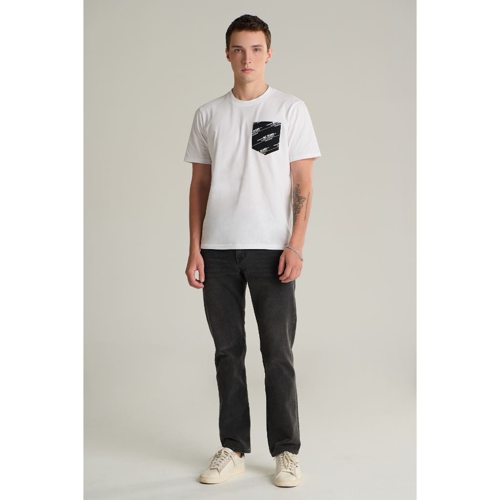 Mc jeans เสื้อยืดแขนสั้นผู้ชาย คอกลม สีขาว MTSZB95