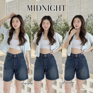 Acasey กางเกงยีนส์ผู้หญิงขาสั้น ขา2ส่วน ผ้านุ่ม ผ้าไม่ยืด สไตล์เกาหลี ไซส์ S - XL รุ่น 2ส่วนchu5kg